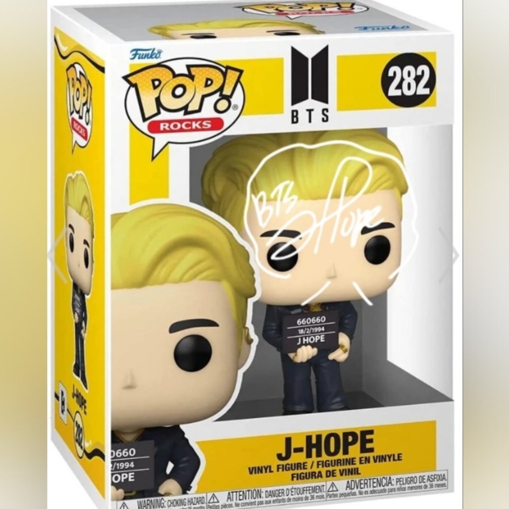 Funko Pop!Rocks-BTS J-Hope,JungKook,Suga,RM,Jimin,Jin,& V-Fiscal Autographed!!!!